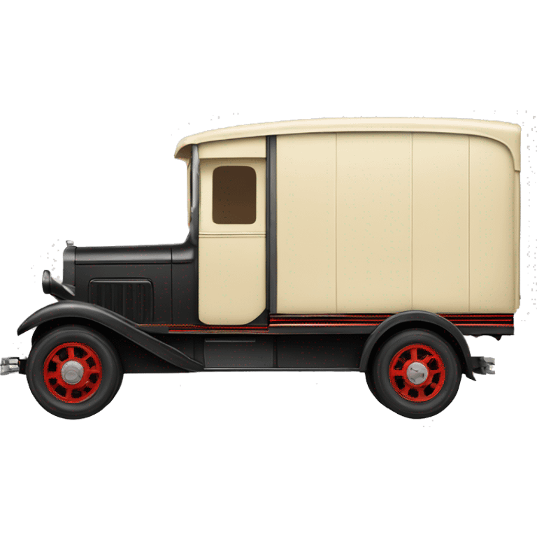 Art Deco Very long 1934 moving truck side view  emoji