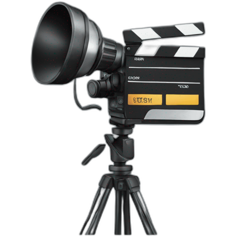 Production, camera clapperboard microphone emoji