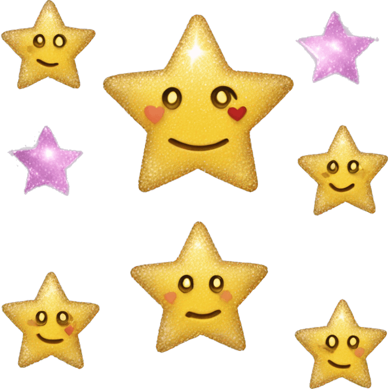 sparkley stars with hearts emoji