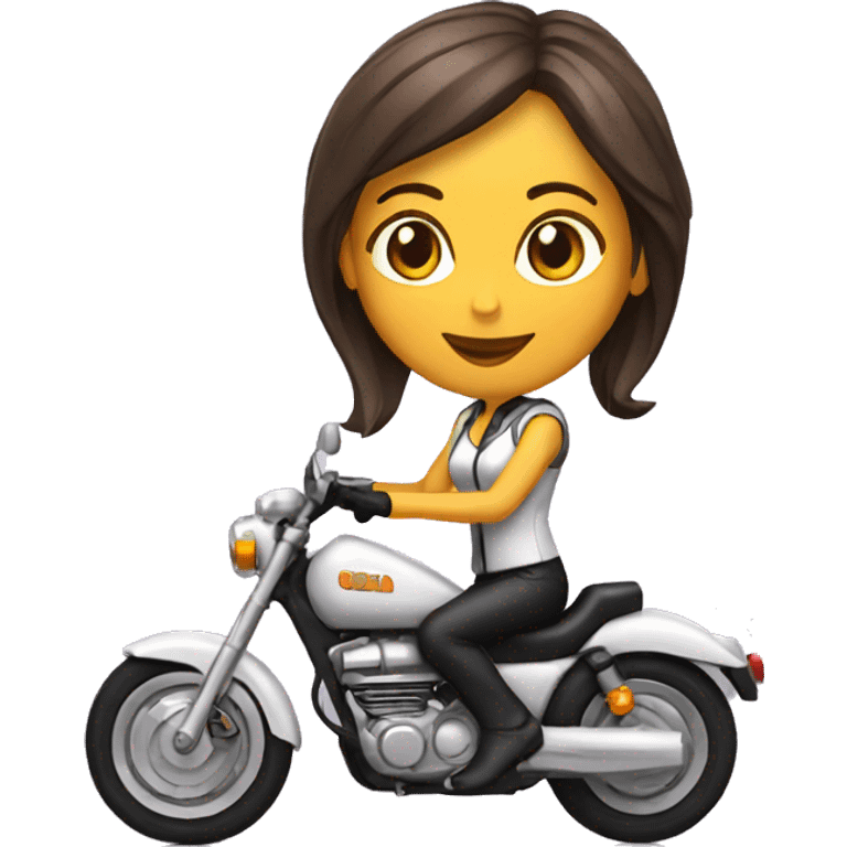 Chica con de novia en moto emoji