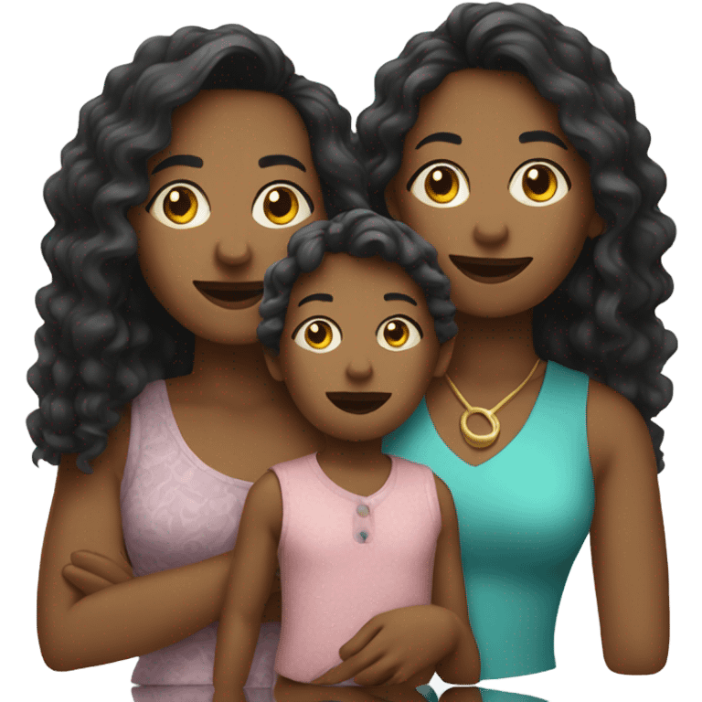 cool aunt with 2 kids emoji