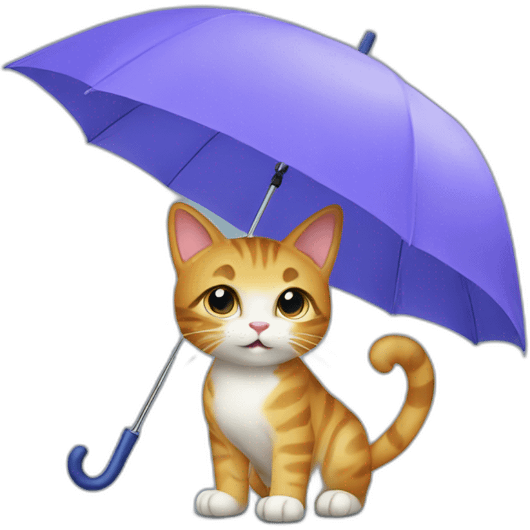 Cat bring umbrella emoji