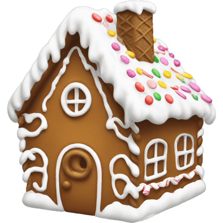 gingerbread house with white icing emoji