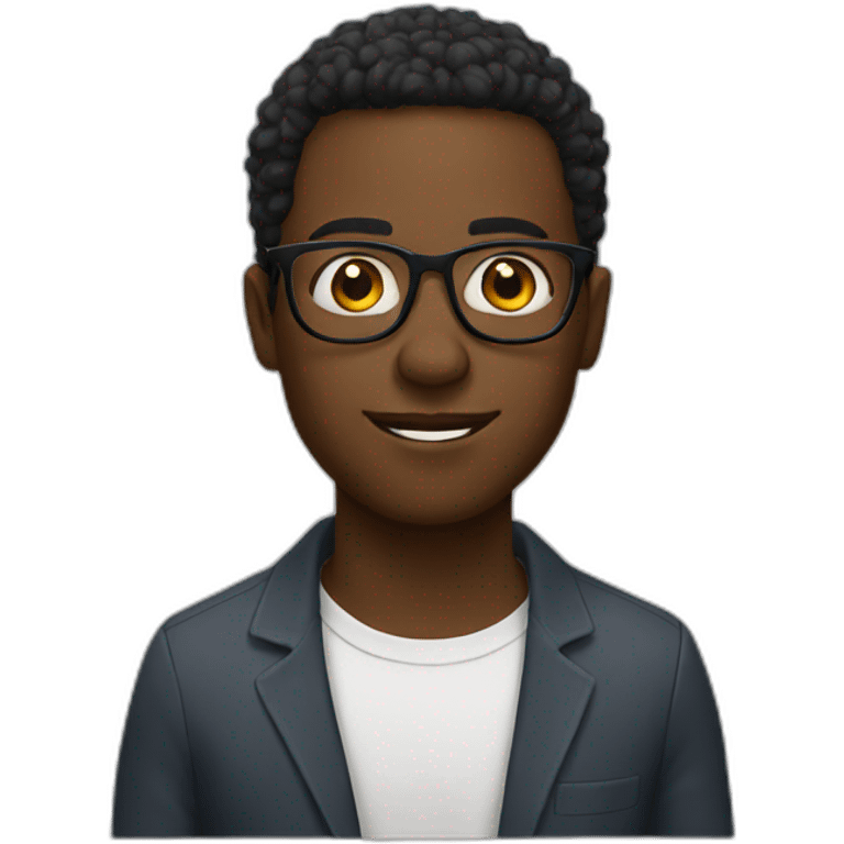 Black person with glasses emoji