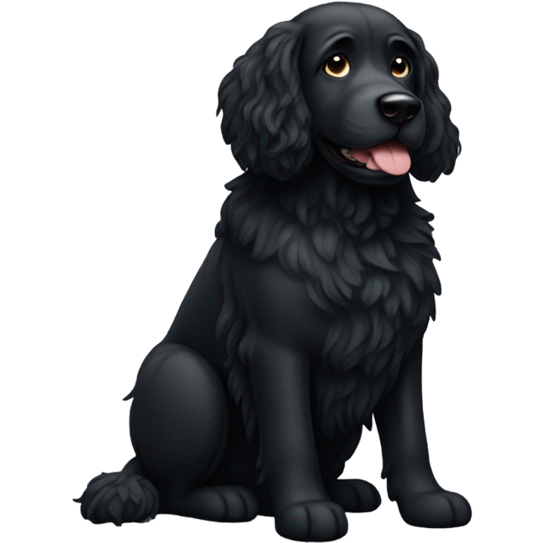 Large Black doodle dog emoji