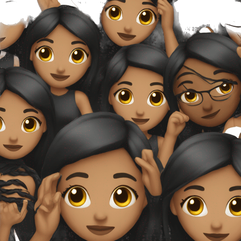 Girly emojis in black color emoji