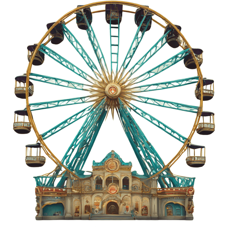 highly detailed vintage rococo ferris wheel emoji