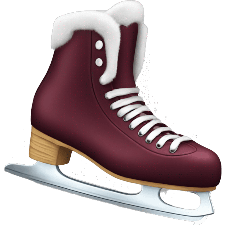 Burgundy ice skates realistic  emoji