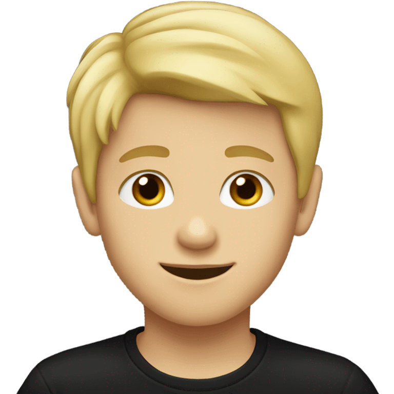 blonde-haired boy in black shirt emoji