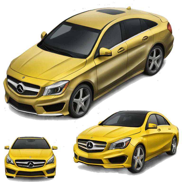 Yellow Mercedes Benz cla Cadillac Escalade  emoji