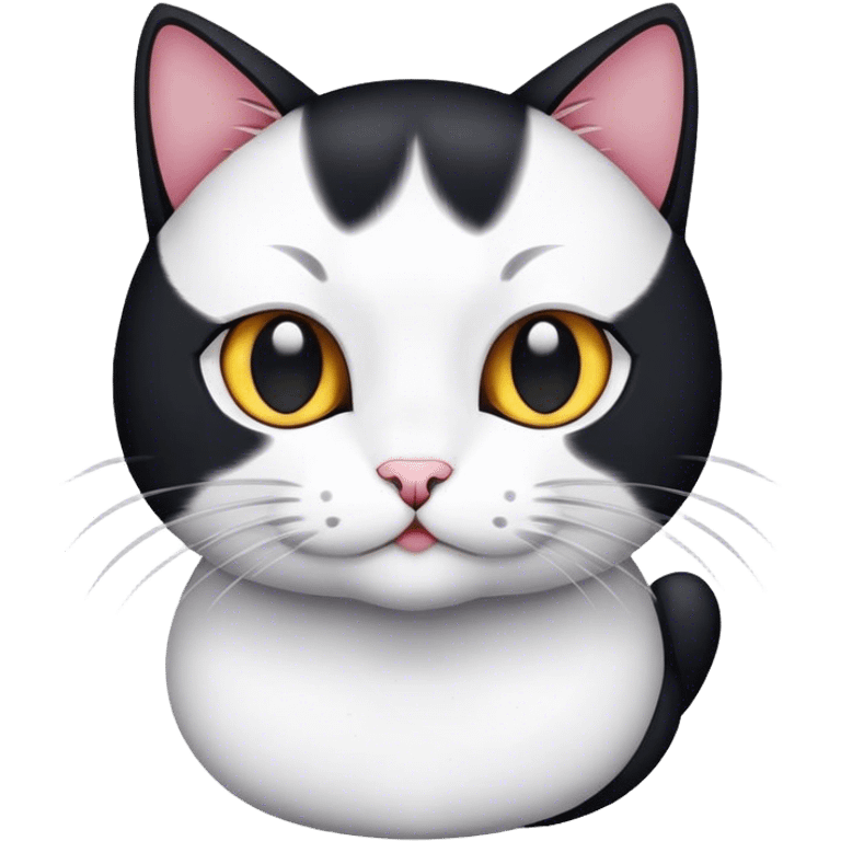 Gato negro con blanco  emoji