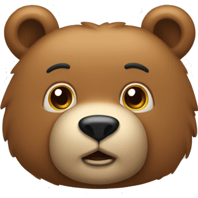 Una cara de oso con una expresión alegre y juguetona emoji