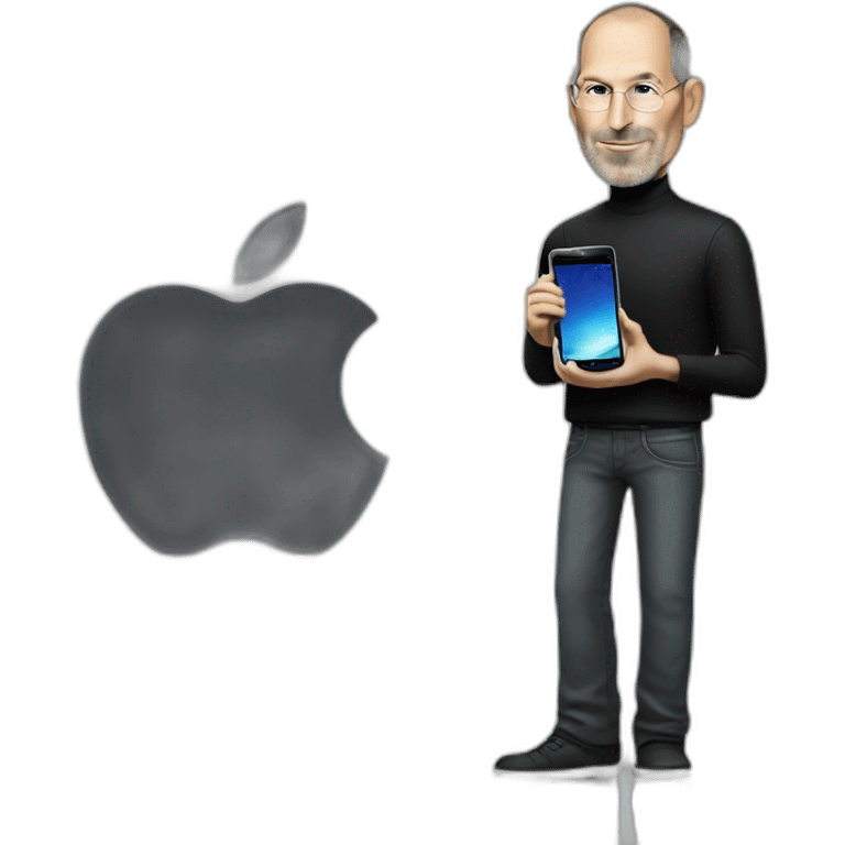 steve jobs holding samsung phone emoji