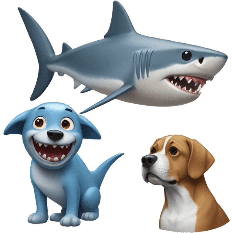 shark and dog emoji