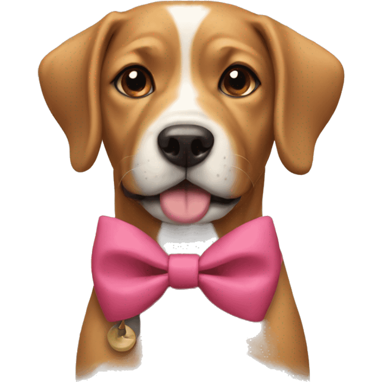 Dog wearing bow emoji