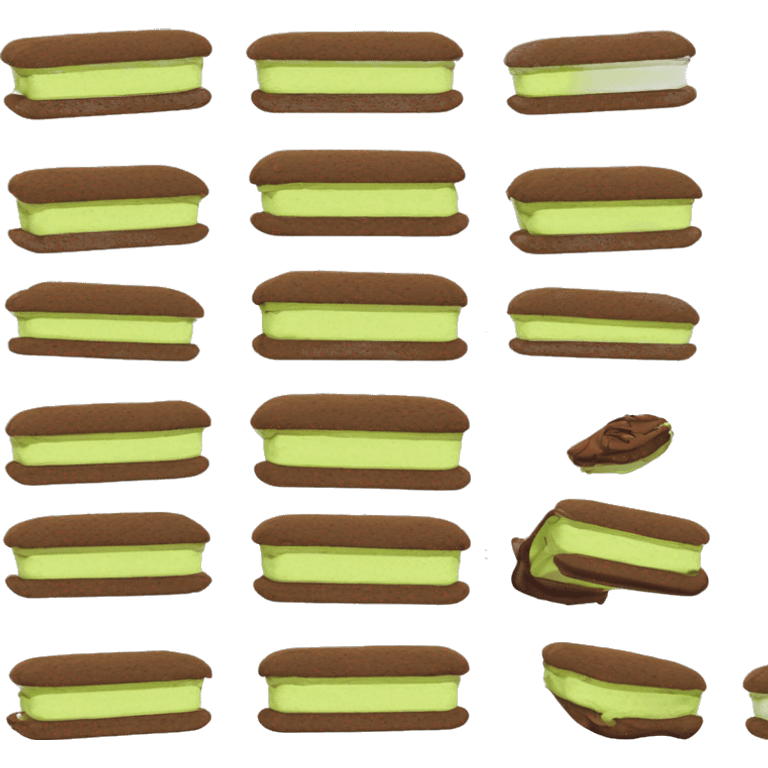 pistachio and chocolate ice cream sandwich emoji