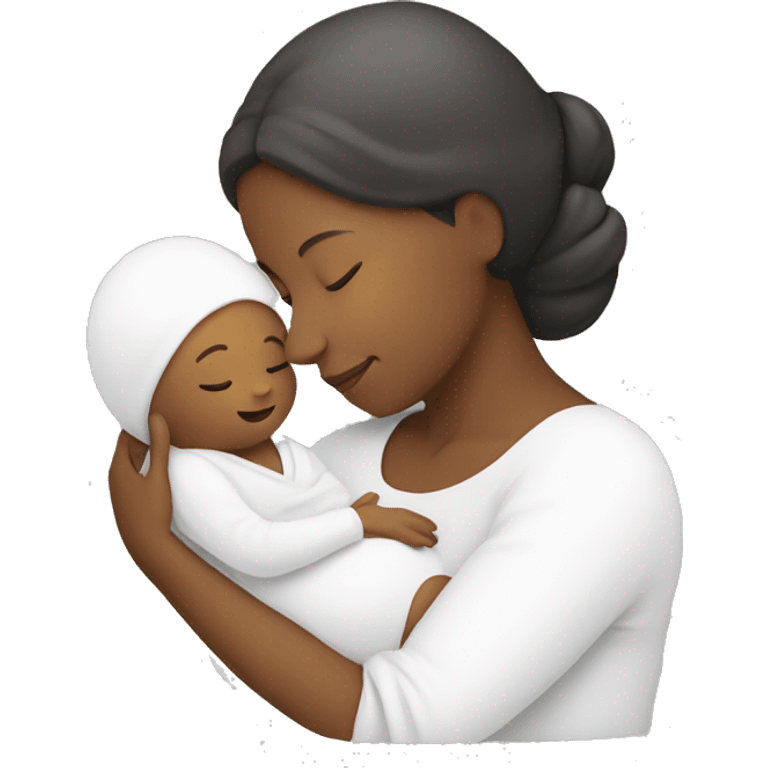 mother white hugging newborn son white icon emoji