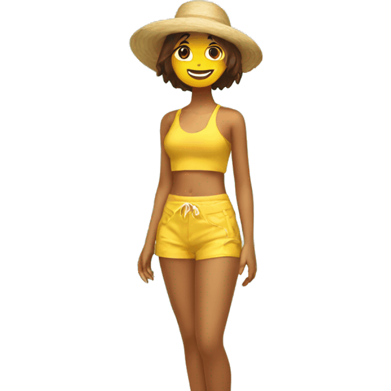 Chica en la playa emoji