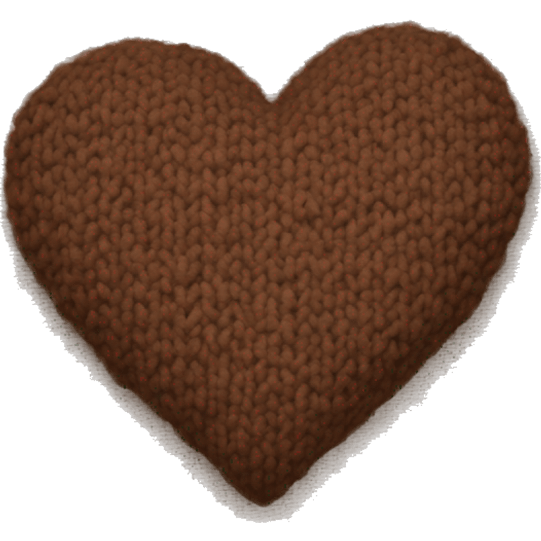 Brown knit heart, like a sweater texture heart emoji