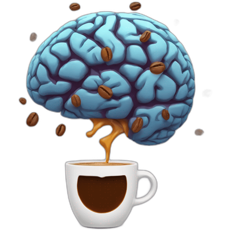 brain explode emoji with coffee emoji