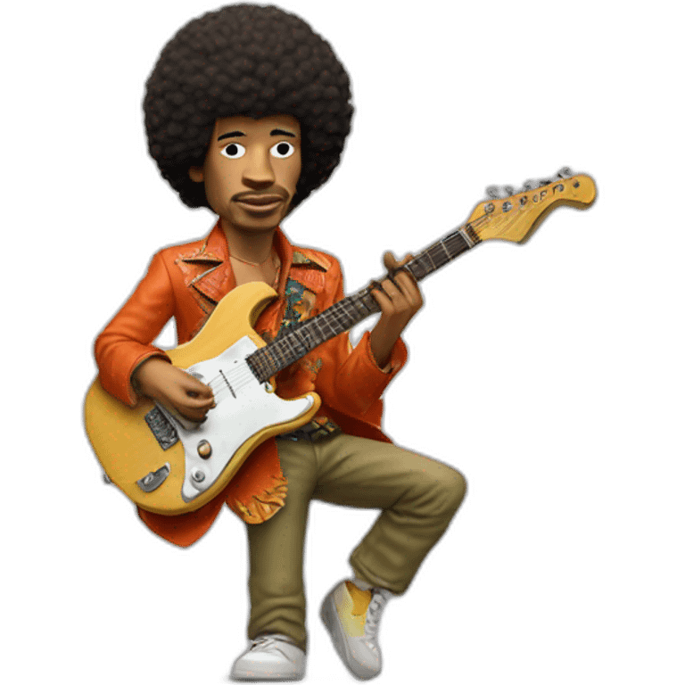 jimi hendrix surffing in a guitare emoji