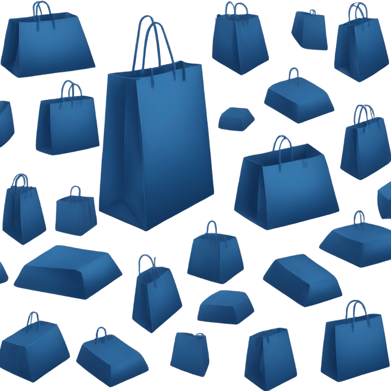 Dark Blue shopping bag diamond  emoji