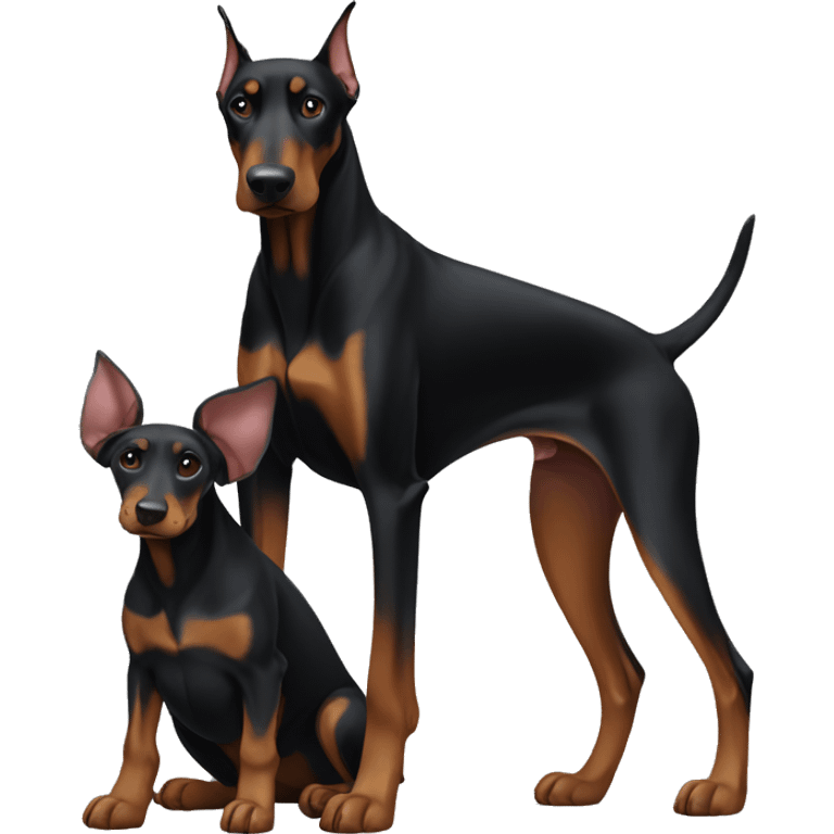 Doberman and Doberman together   emoji