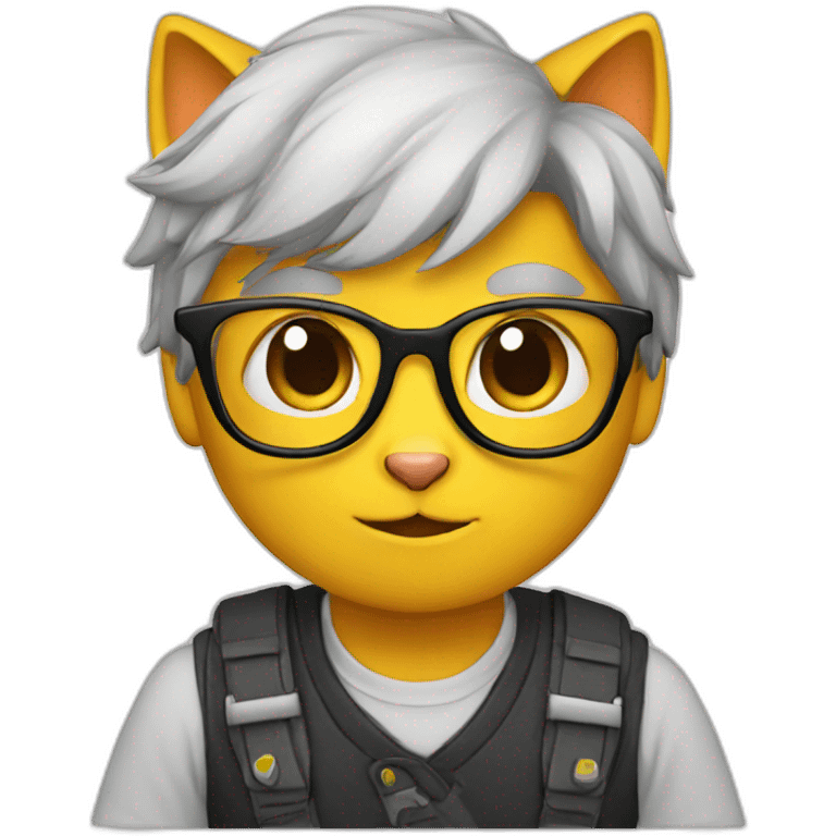 cat nerd emoji