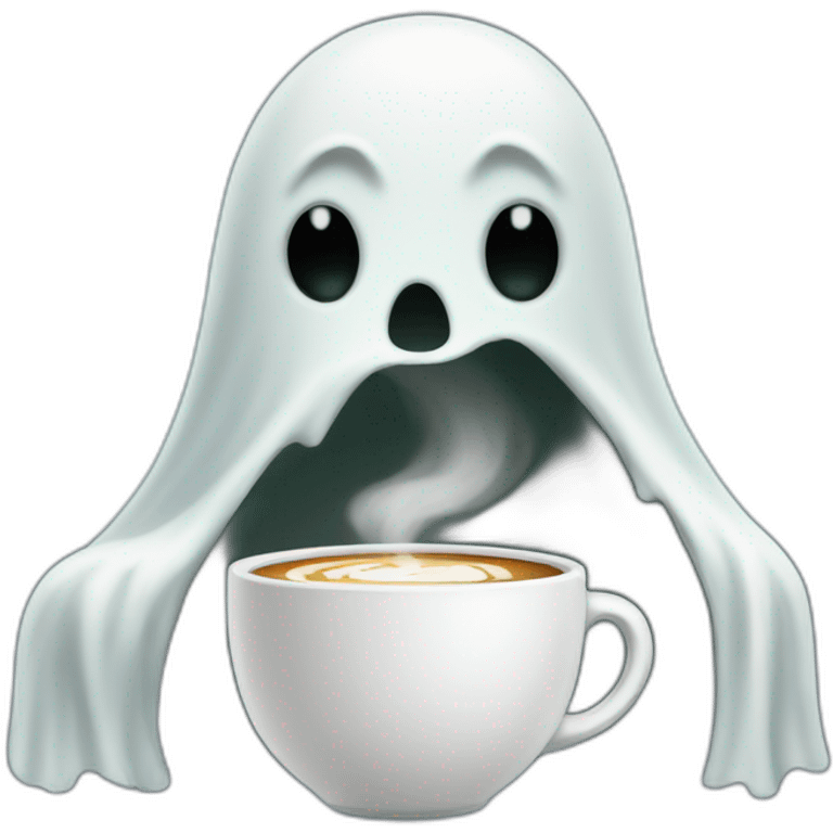 a ghost drinking coffe emoji