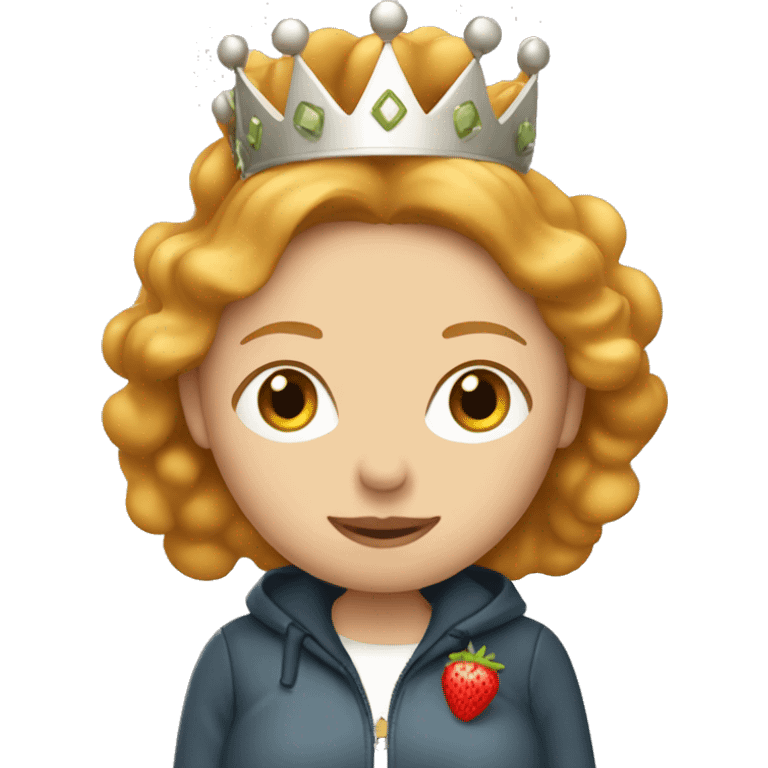 Emoji of Strawberry blonde woman pregnant wearing a cool jacket and crown  emoji