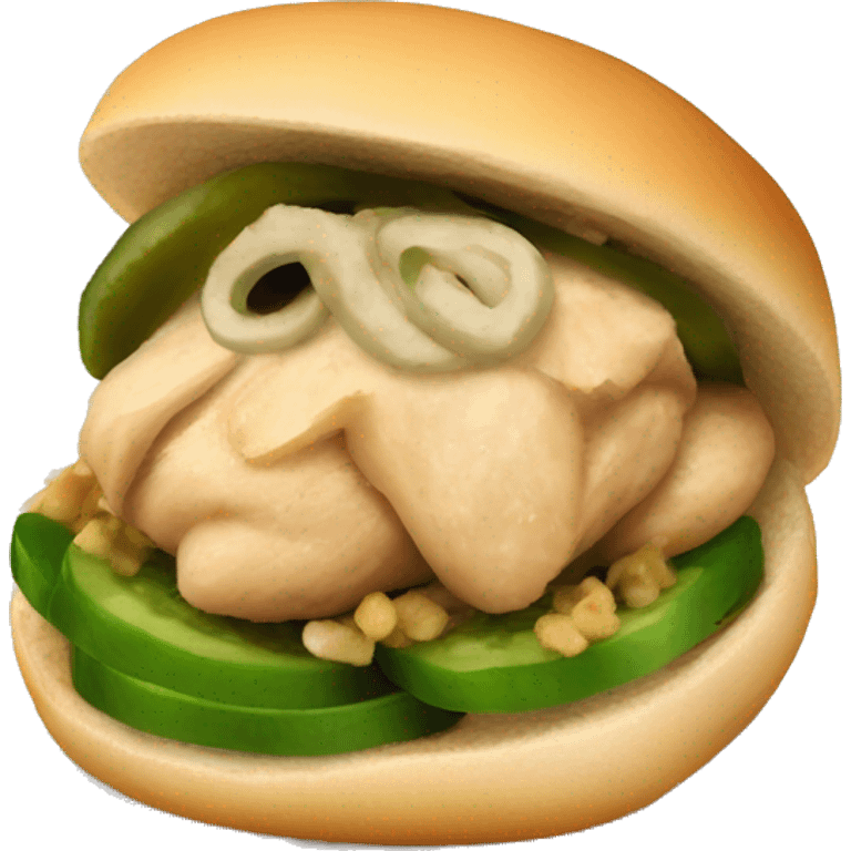 chicken shawarma with garlic sauce and pickles emoji