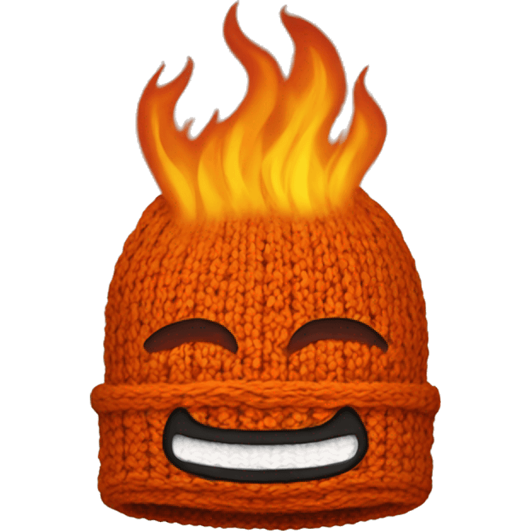 burning knitted hat emoji