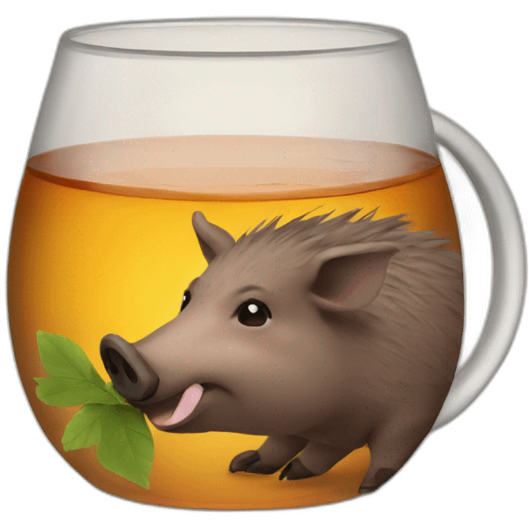 Wild boar drink tea emoji