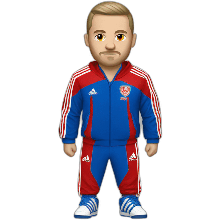 Russian hooligan in adidas suit emoji