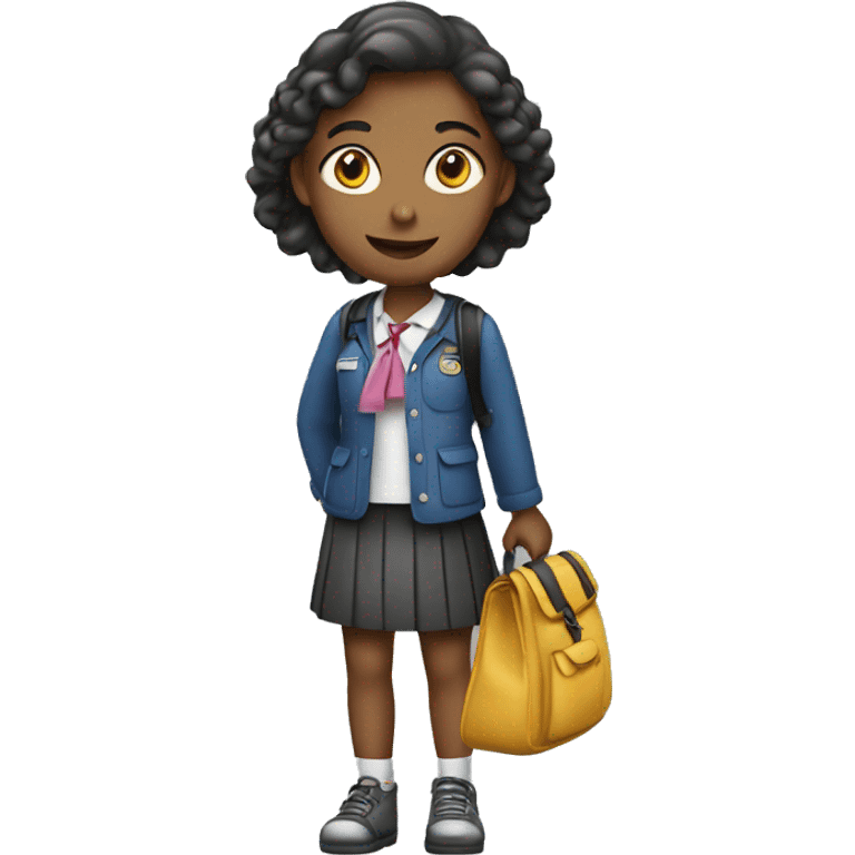 schoolgirl with bag pack emoji