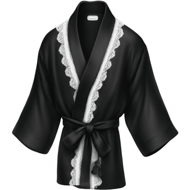 black silk robe with lace emoji