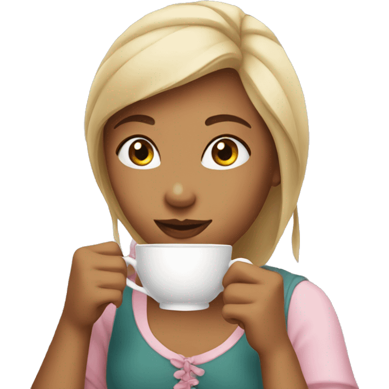 Girl sipping tea emoji