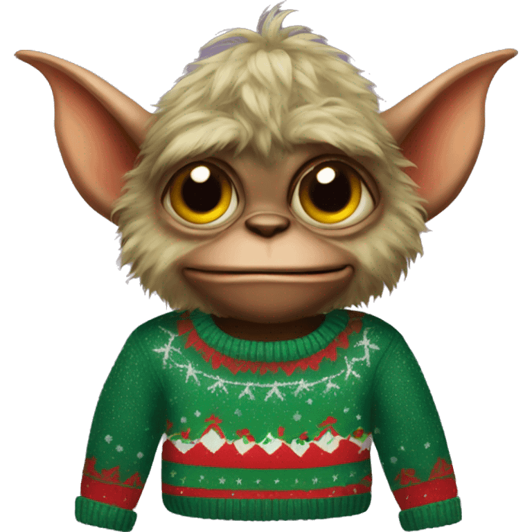 Gremlin in ugly sweater emoji