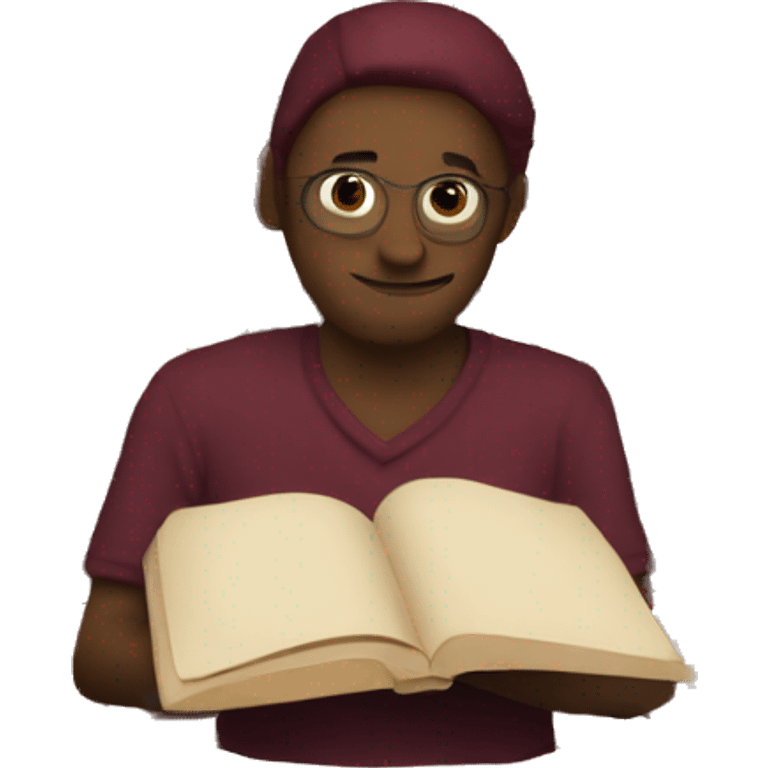 Reading maroon books emoji