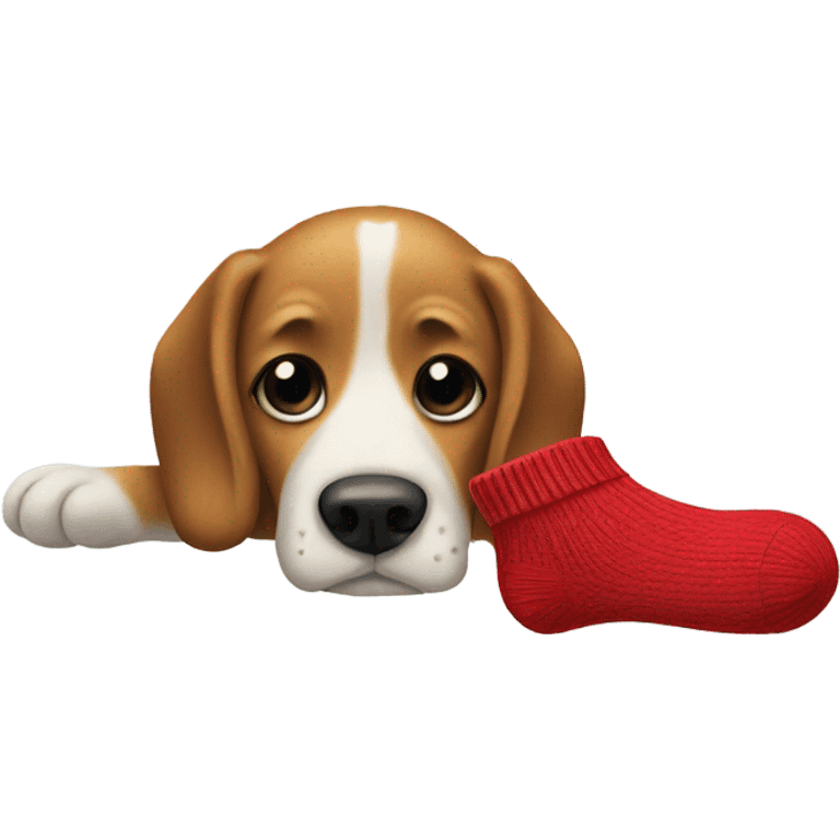 Dog eating sock emoji