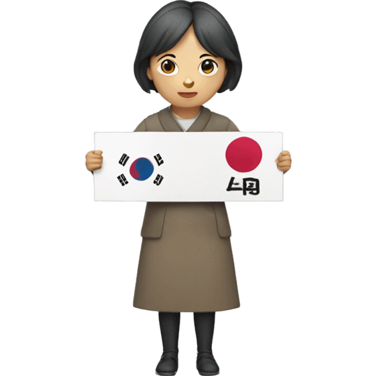 Korean woman holding 4B movement sign emoji