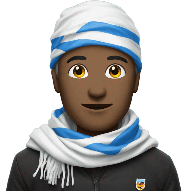 ultras with white and blue scarf emoji