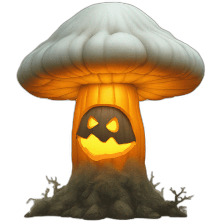 mushroom cloud jack o lantern head emoji