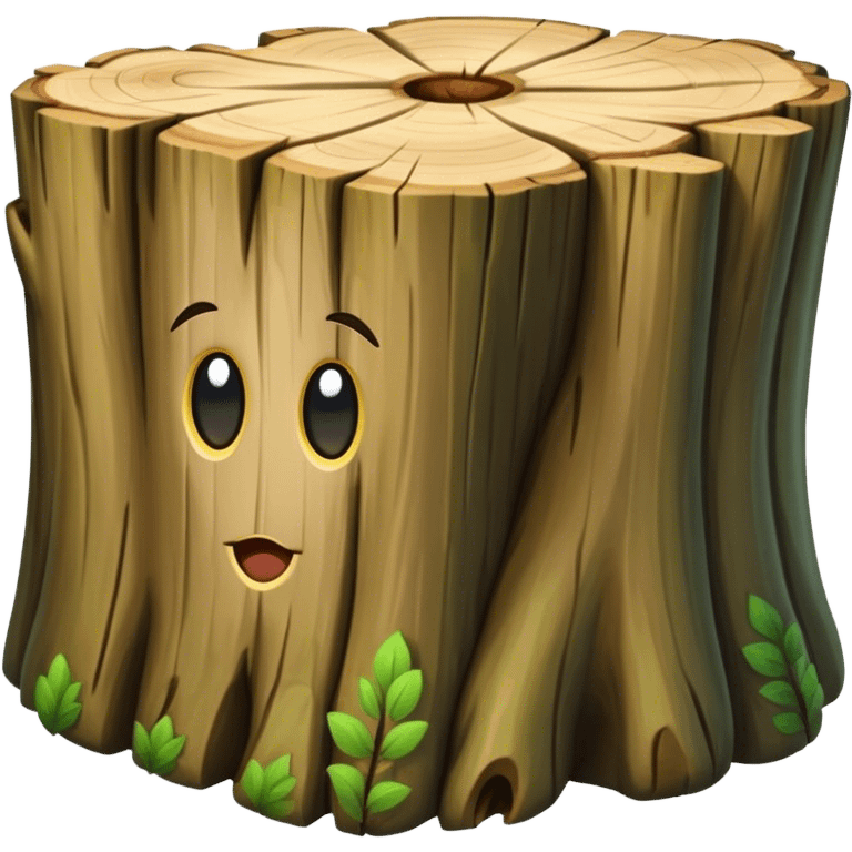 tree trunk block no face emoji