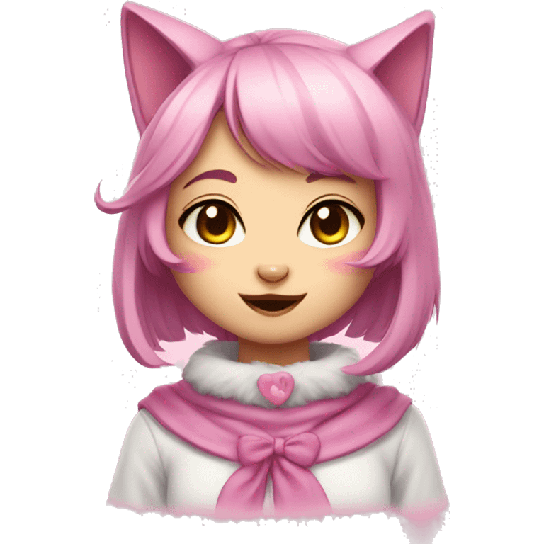 Kawaii anthropomorphic cat girl emoji