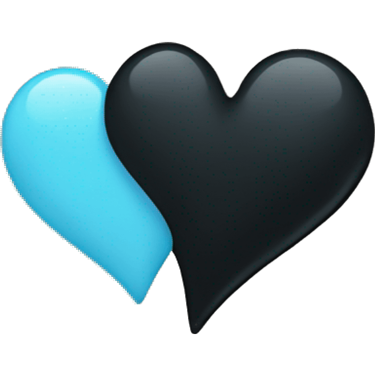 Half black and baby blue heart emoji