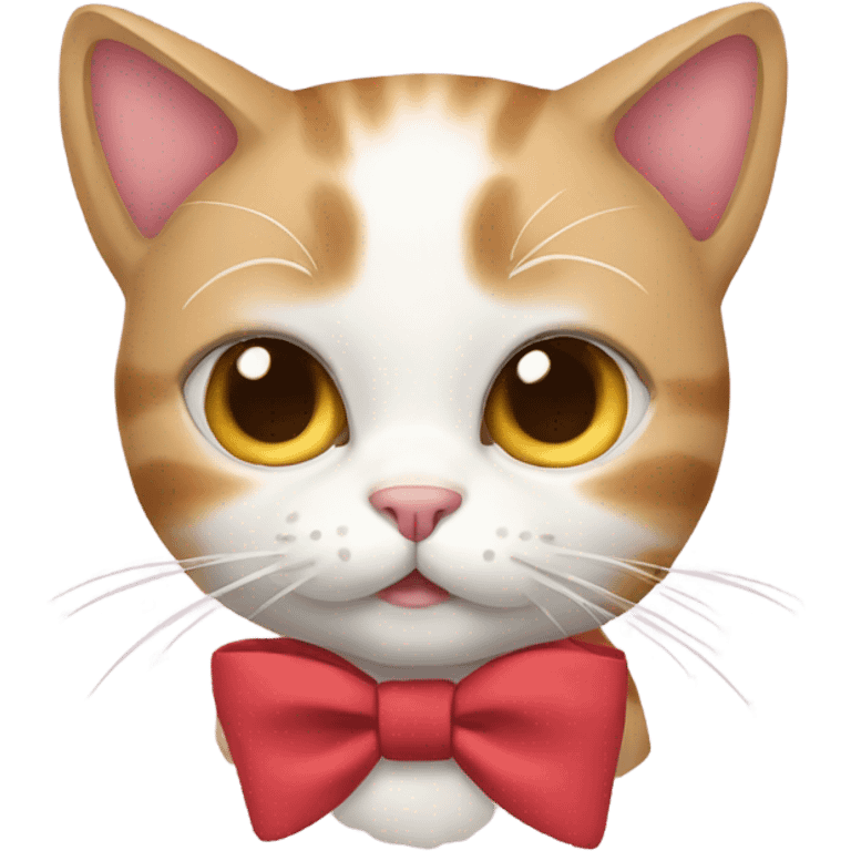 a cat with a bow emoji