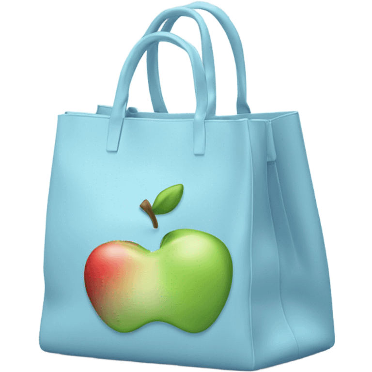 Pastel blue bag with Apple logo  emoji