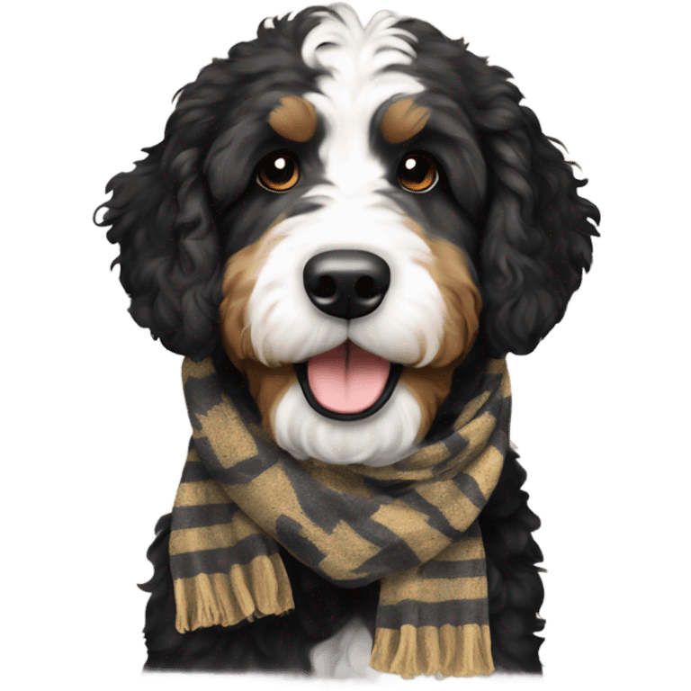 Bernedoodle with purdue scarf emoji