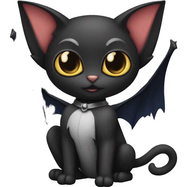 Black-Vampire-Batty-Cat-Fakémon-Cat With Bat-wings as ears  emoji